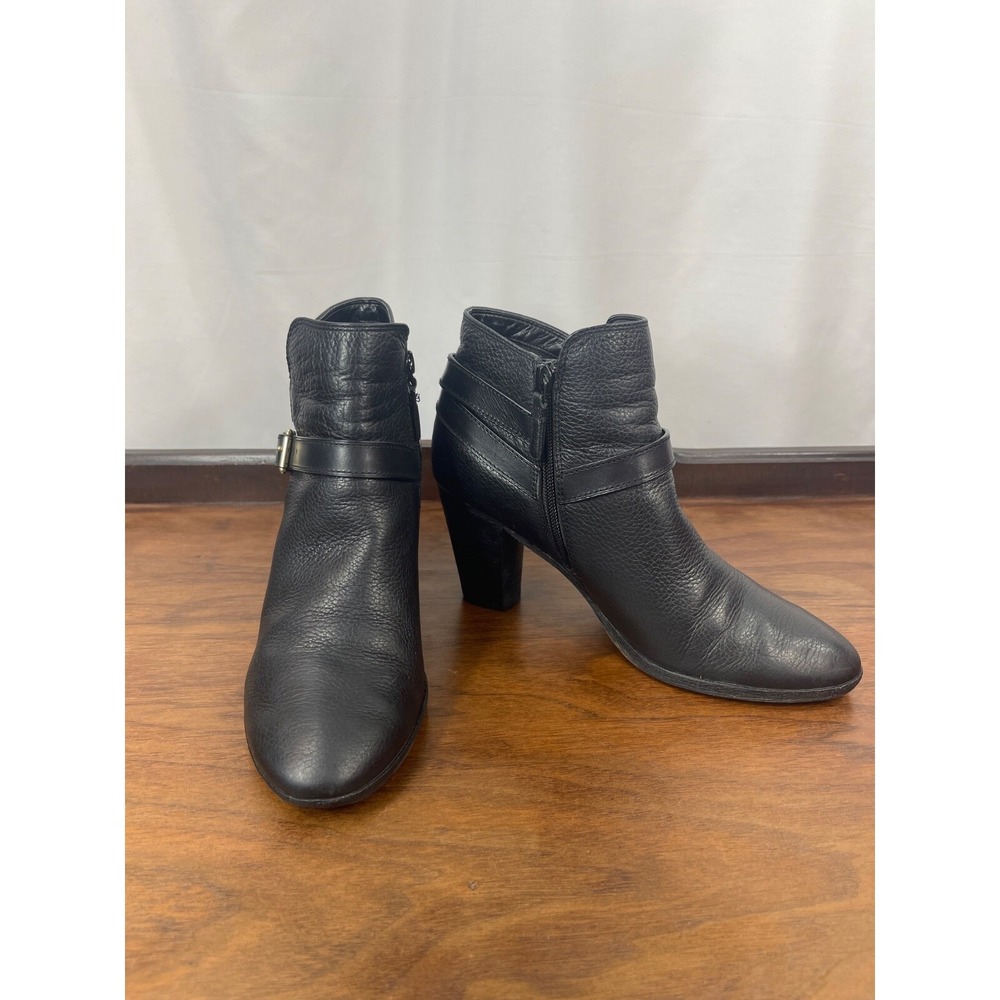 Cole Haan Grand OS Bootie Sz 8 Black Leather Hayes Block Heel Boot Ankle W05182 - Picture 4 of 16